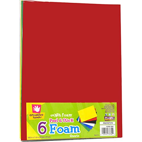 Peel & Stick Foam Sheets 8.8-Inch by 11.8-Inch, 6/Pkg-Basic Colors