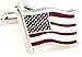 MRCUFF Flag USA American Waving Pair Cufflinks in a Presentation Gift Box & Polishing Cloth