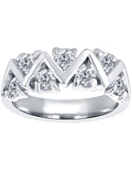 0.84 Ct Round G/H SI2 Diamond 18K White Gold Ring