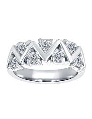 0.84 Ct Round G/H SI1 Diamond 925 Sterling Silver Ring