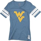West Virginia Mountaineers Women's Blue adidas Originals Vintage Mascot Football Jersey T-Shirt