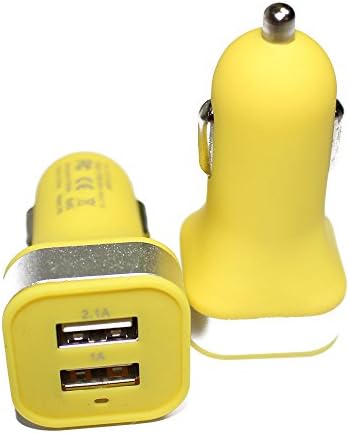 Lyte Case Premium Aluminum 2-Port USB Car Charger, 2.1A (Yellow)