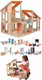 Chalet Style Dolls House with Furniture