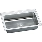 Elkay LRS3322PD4 18 Gauge Stainless Steel 33 x 22 x 7.625 Single Bowl Top Mount Perfect Drain Kitche