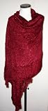 Dark Red Faux Fur Shawl