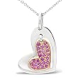 1/4ctw Pink Sapphire Heart Pendant in 14kWhite Gold