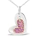 1/4ctw Pink Sapphire Heart Pendant in 14kWhite Gold