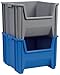Akro-Mils 13017 Stak-N-Store Heavy Duty Stackable Open Front Plastic Storage Container Bin, (15-Inch x 20-Inch x 12-1/2-Inch), Blue, (3-Pack)