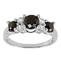 10k White Gold Black and White Diamond Ring ( 2 cttw)