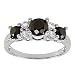 10k White Gold Black and White Diamond Ring ( 2 cttw)