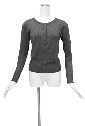 カーディガン ダーク グレー コットン 綿 シンプル 単色 無地 Mサイズ