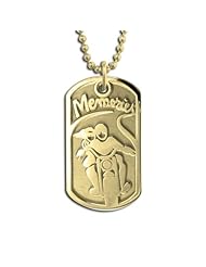 14k Yellow Gold The Road Before Us Dog Tag Necklace Pendant. Made in USA.