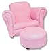 Trend Lab Stuffed Chair with Ottoman Children's in Solid Pink Suede