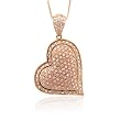 10k Rose Gold Heart Fancy Light Pink Diamond Pendant Necklace-0.80 carat