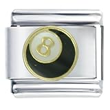  : Eight Ball Italian Charms Bracelet Link