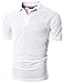 Ohoo Mens Slim Fit Short Sleeve Polo Comfort Soft Fine Cotton Blend Shirt
