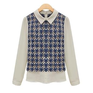 R-port レディース ツイード 切り替え トップス / ブラック S