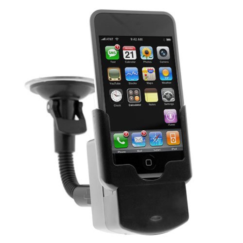 Apple iPhone Smartphone Car Windshield Mount Holder with Charger Adapter