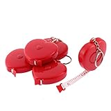 uxcell 測量テープ　ナイロン製レッド　ミシンメジャー　1.5 M長さ 5個入り