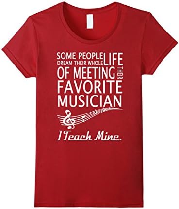 Women's Music Teacher  T shirt - Teacher Gift Large Cranberry