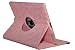 LiViTech(TM) 360 Degrees Rotating Stand (Pink Embossed Flower) Luxury Leather Case for Apple New iPad 3 & 2 with Smart Cover Wake/Sleep Function