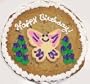 Scott's Cakes 1 lb. Chocolate Chip Cookie Cake with Purple and Pink Iced Butterfly Sugar Cookie