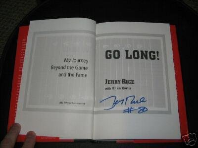 Jerry Rice 49ers Go Long W/coa Signed Book - Autographed NFL Magazines