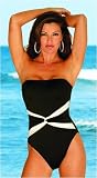 Contrast twist front bandeau one-piece suit by 