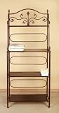 Simple Self-Designed 65 High 3-Tier Metal/Wood BAKER STAND Rack in Brown Finish