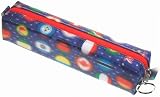 3D Lenticular Pencil / Cosmetic Purse / Case, GLOBO , INTERNATIONAL COUNTRY SYBOLS, Blue
