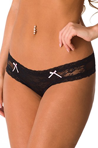 Velvet Kitten Sexy Midnight Lace Panty for Women 1044 (Medium, Black)