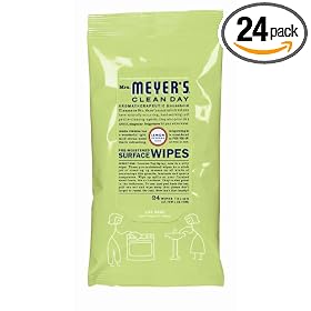 Mrs. Meyer's Clean Day Surface Wipes, 24-Count Pouches (Case of 24 = 576 wipes)