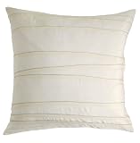 DKNY Botanical Cross Stitch Bias Ruffle Decorative Pillow, Ivory