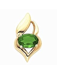 18K Yellow Gold Oval Cut Tsavorite Pendant -- LIFETIME WARRANTY