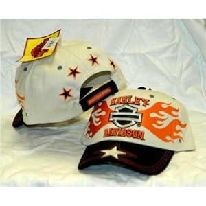 Buy Harley Davidson Licensed Motorcycle Hat Silver Black Silver Star on Brim by Harley-Davidson now!