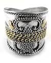 Sterling Silver Winged Goddess Armor Band Ring (Size 7,8,9,10,11,12,13,14)
