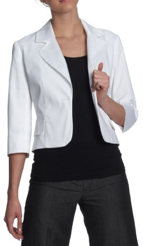 NafNaf S.A.S. MNW87D Damen Jacken, Gr. 38 Wei� (BLANC 108)