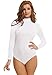 NBB Women's Mock Neck/Turtle Neck Long Sleeve Cotton Bodysuit Jumpsuit