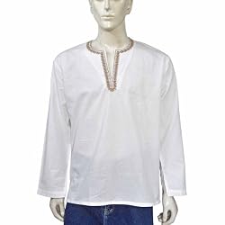 Long Sleeve Casual Cotton Shirt Kurta India Chest 46 inches
