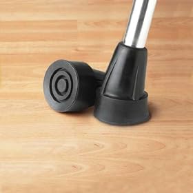 Medline Standard Cane Accessories - 3/4" Standard Replacement Tips (Black) - Qty of 6