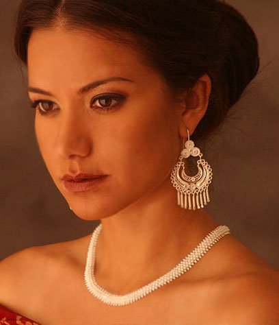 Necklace Silver Rain Flowers 18 L