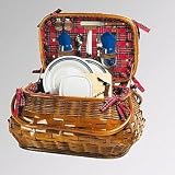 Picnic time handmade wooden deluxe service for two picnic basket - sandringham bombay Picnic Time