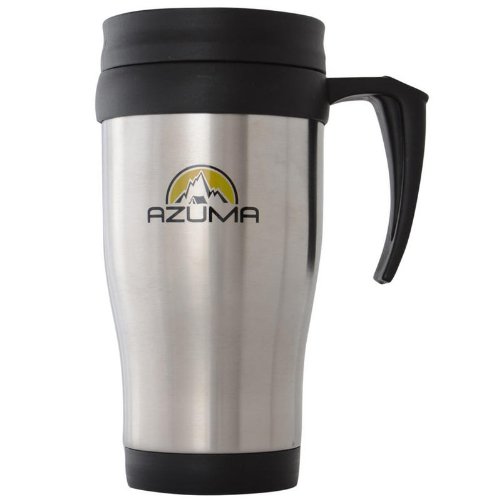 New Azuma 14oz Stainless Steel Thermos Thermal Travel Cup Mug With Handle & Lid