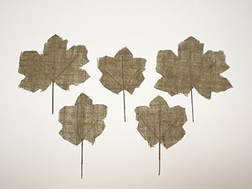 THANKSGIVING CLEARANCE - Set of 12 Large Burlap Maple Leaves, 10" - 13", Fall Decoration, Thanksgiving Decoration