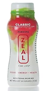 Zeal for Life - Kiwi Watermelon - Wellness Product - Classic Formula - Case of 24 Individual Serving Bottles