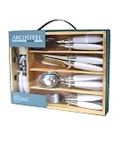 20 Pc. White Handle Flatware Set by Arcosteel