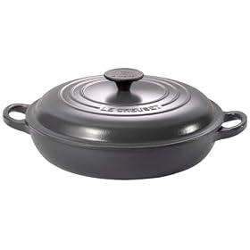 Le Creuset Cast Iron Shallow Casserole, Granite, 26 cm