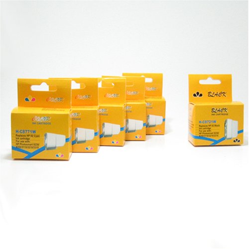 6 Pack HP 02 Compatible Ink Cartridges (1BK, 1C, 1M, 1Y, 1LC, 1LM) C8721WN C8771WN C8772WN C8773WN C8774WN C8775WN
