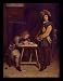 Gerard ter Borch d. J. (The letter-writing officer) Black Wood-Mounted Art Poster Print - 11" X 17"