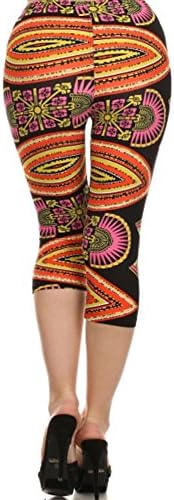 Trendyfriday Plus Size Printed Capri Cropped Leggings (GEOMETRIC AZTEC)
